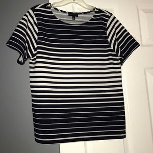 Navy blue and white strip top